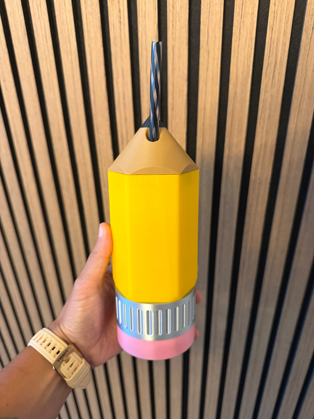 Slim can holder pencil